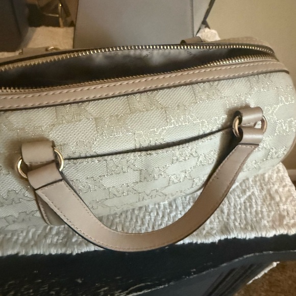 Michael Kors Beige and Gold Cosmetic Bag